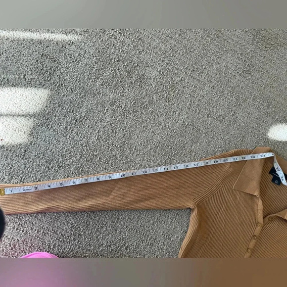 Maeve by Anthropologie XSP Ribbed Slim Button Down Collared Cardigan - Picture 7 of 7